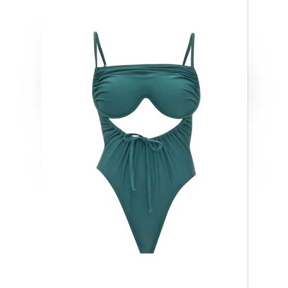 Andrea Iyamah NWT Swimsuit Women's Tiaca One Piece Swimsuit in Forest Green XS - Picture 7 of 7